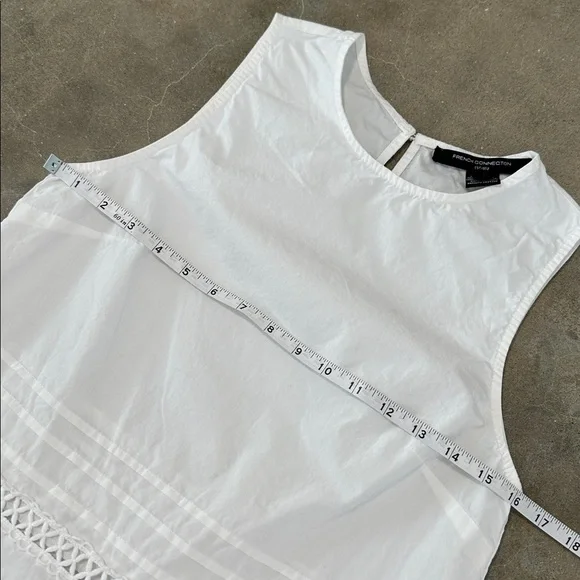 French Connection White Scallop Hem Tank Top - Picture 4 of 8